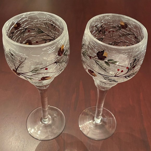 New in Boxes- Set of Two Yankee Candle Pine Crackle Stem Candleholders - Picture 10 of 10